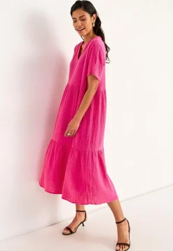 Kjole i rynket bomuld | Cellbes