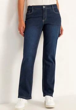 Komfortable stretchjeans med lige ben