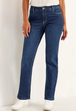 Komfortable stretchjeans med lige ben