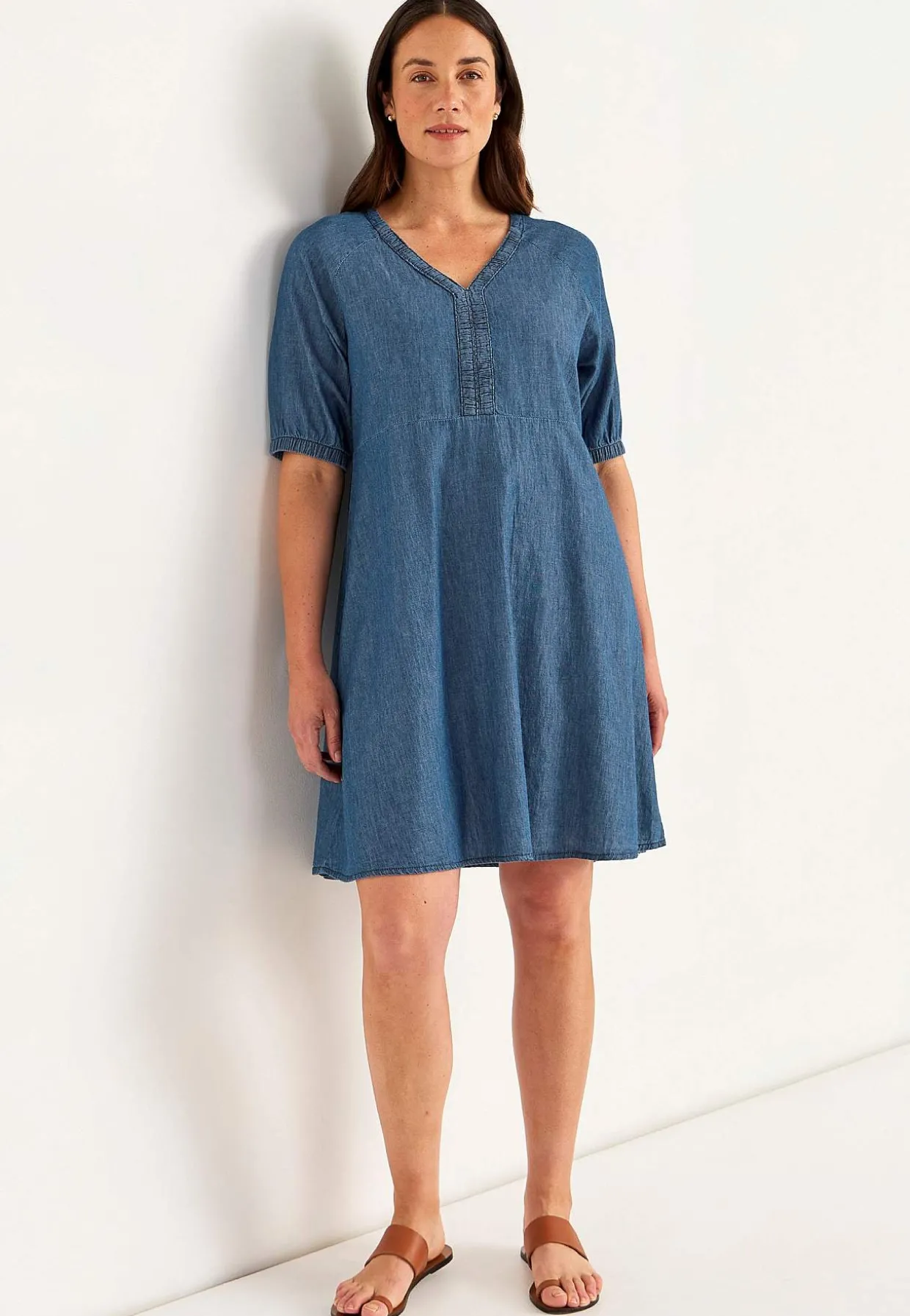 Kort cowboykjole med pufærmer | Cellbes