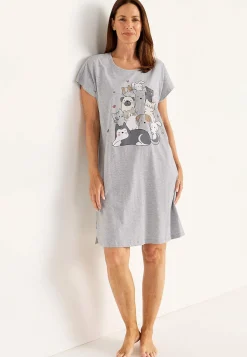 Kortærmet natkjole i bomuld | Cellbes