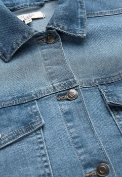 Lang jeansjakke med stræk