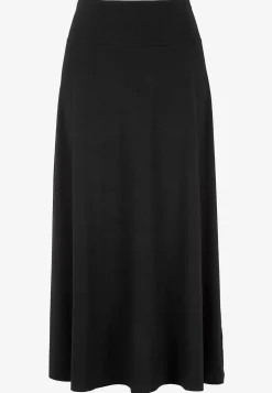 Lang jerseynederdel med svaj