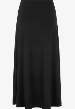 Lang jerseynederdel med svaj