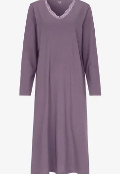 Lang natkjole med blondekant