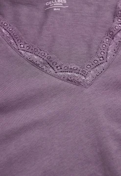 Lang natkjole med blondekant