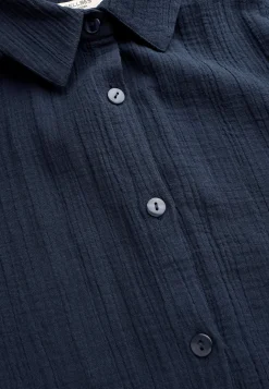 Lang skjorte i rynket bomuld