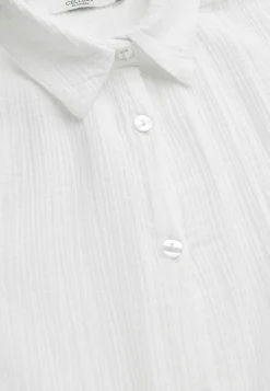 Lang skjorte i rynket bomuld