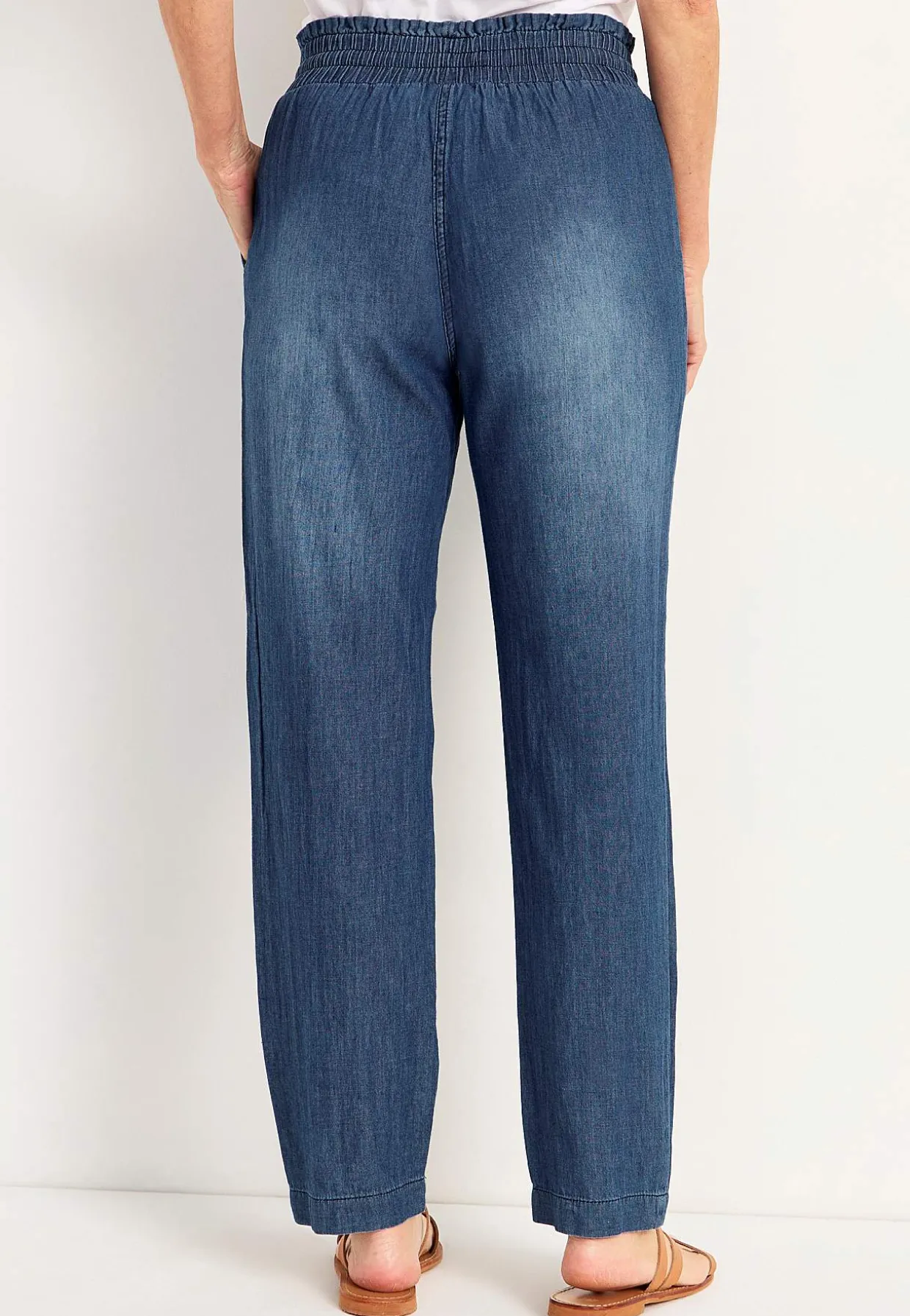 Lange bukser i blødvasket denim