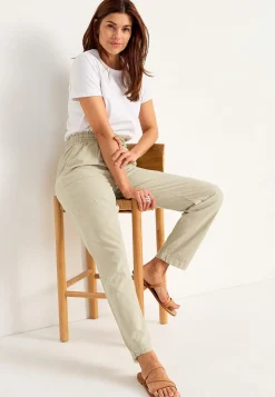 Lange bukser i vasket bomuld