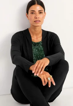 Langærmet 2-i-1-top med pailleter