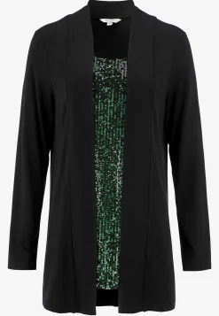 Langærmet 2-i-1-top med pailleter