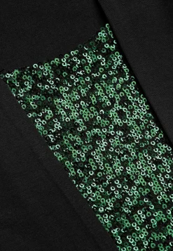 Langærmet 2-i-1-top med pailleter