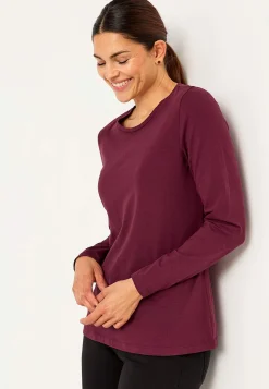 Langærmet jerseytop i økologisk bomuld