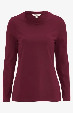 Langærmet jerseytop i økologisk bomuld