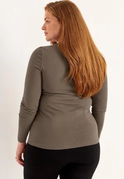 Langærmet jerseytop i økologisk bomuld