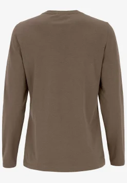 Langærmet jerseytop i økologisk bomuld