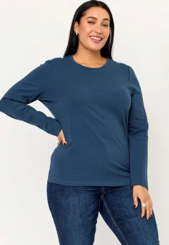 Langærmet jerseytop i økologisk bomuld