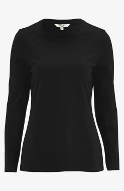 Langærmet jerseytop i økologisk bomuld