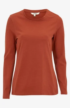 Langærmet jerseytop i økologisk bomuld