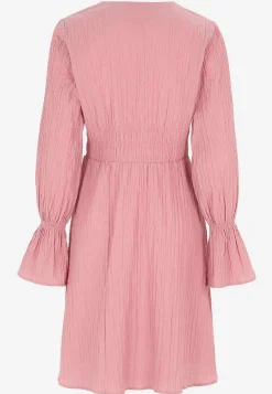 Langærmet kjole med knudedetaljer