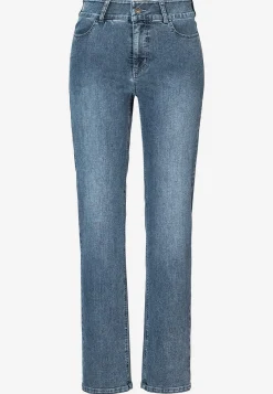Lige jeans i denim med superstræk Sara