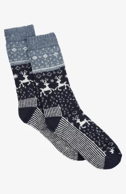 Mønstrede strømper i uldmiks