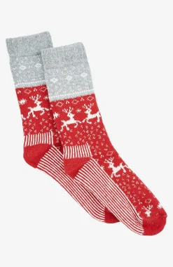 Mønstrede strømper i uldmiks