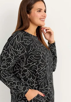 Mønstret jerseykjole med lommer