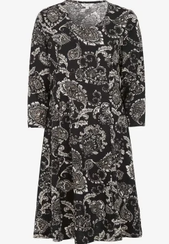 Mønstret jerseykjole med lommer