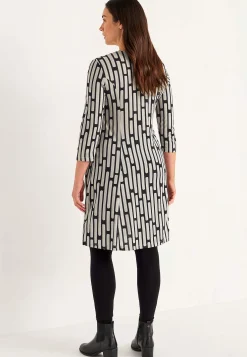 Mønstret jerseykjole med lommer