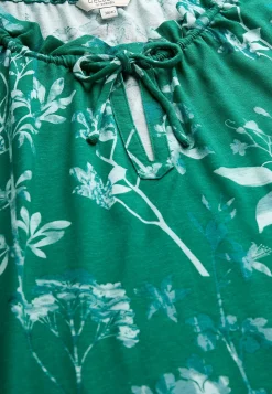 Mønstret jerseytop med flæsekant