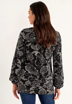 Mønstret jerseytunika med dekorativt læg