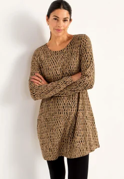 Mønstret jerseytunika med lommer