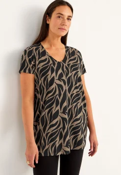 Mønstret jerseytunika med lommer