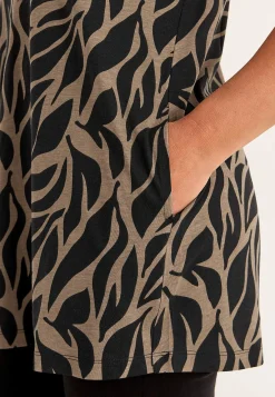 Mønstret jerseytunika med lommer