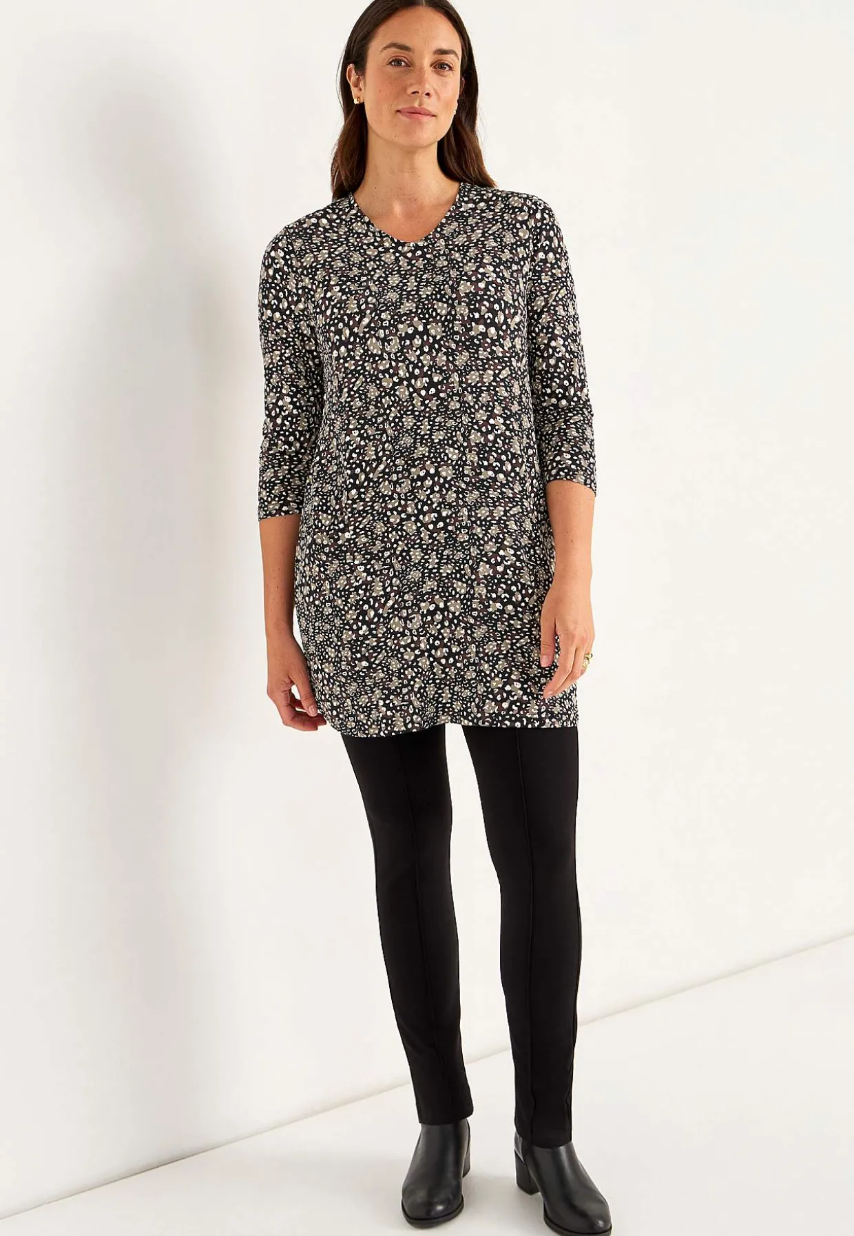 Mønstret jerseytunika med lommer