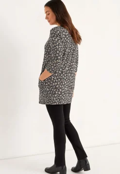 Mønstret jerseytunika med lommer