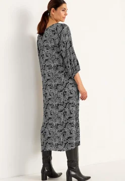 Mønstret kjole med knapper