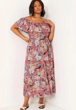 Mønstret off-shoulder-kjole | Cellbes