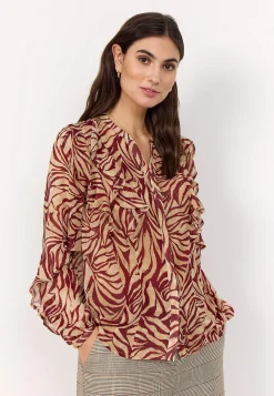 Næsten gennemsigtig bluse med volanter | Cellbes