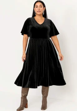 Plisseret fløjlskjole