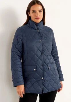 Quiltet jakke med trykknapper