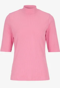 Ribbet top med turtleneck