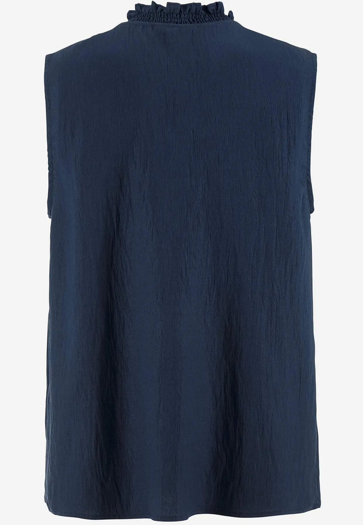 Ærmeløs bluse med rynkedetaljer