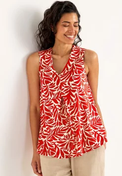 Ærmeløs jerseytop med v-udskæring