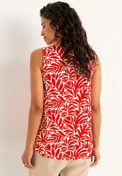 Ærmeløs jerseytop med v-udskæring