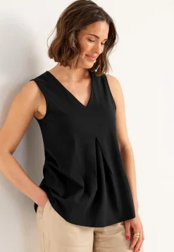 Ærmeløs jerseytop med v-udskæring | Cellbes