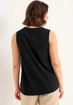 Ærmeløs jerseytop med v-udskæring | Cellbes