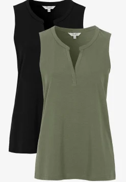 Ærmeløs top i økologisk bomuld 2-pack